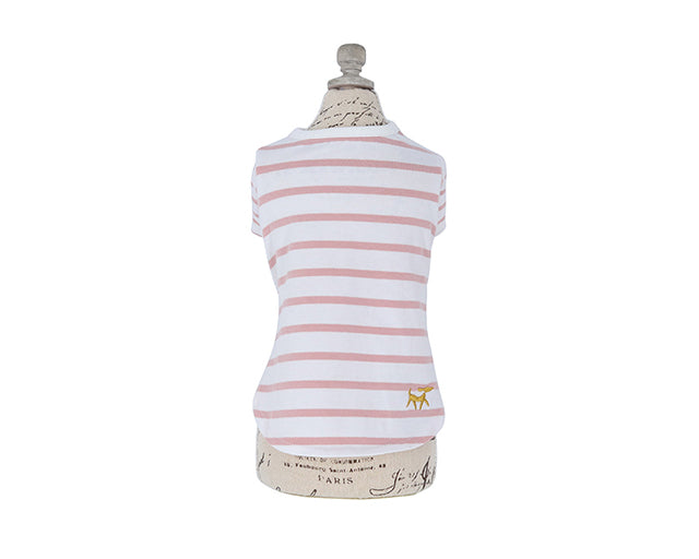 ロペピクニック　レースアップボーダーTシャツ（ピンク）