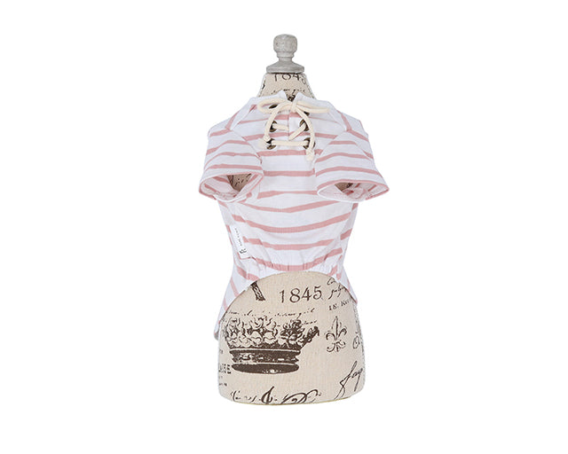 ロペピクニック　レースアップボーダーTシャツ（ピンク）