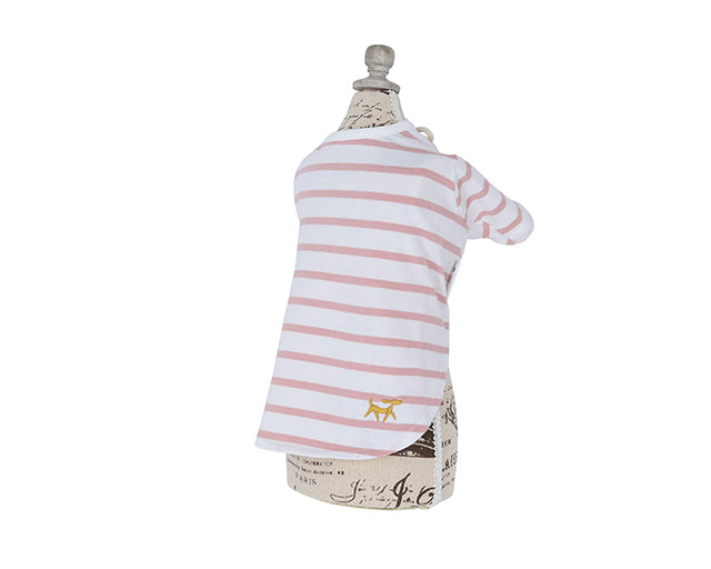 ロペピクニック　レースアップボーダーTシャツ（ピンク）